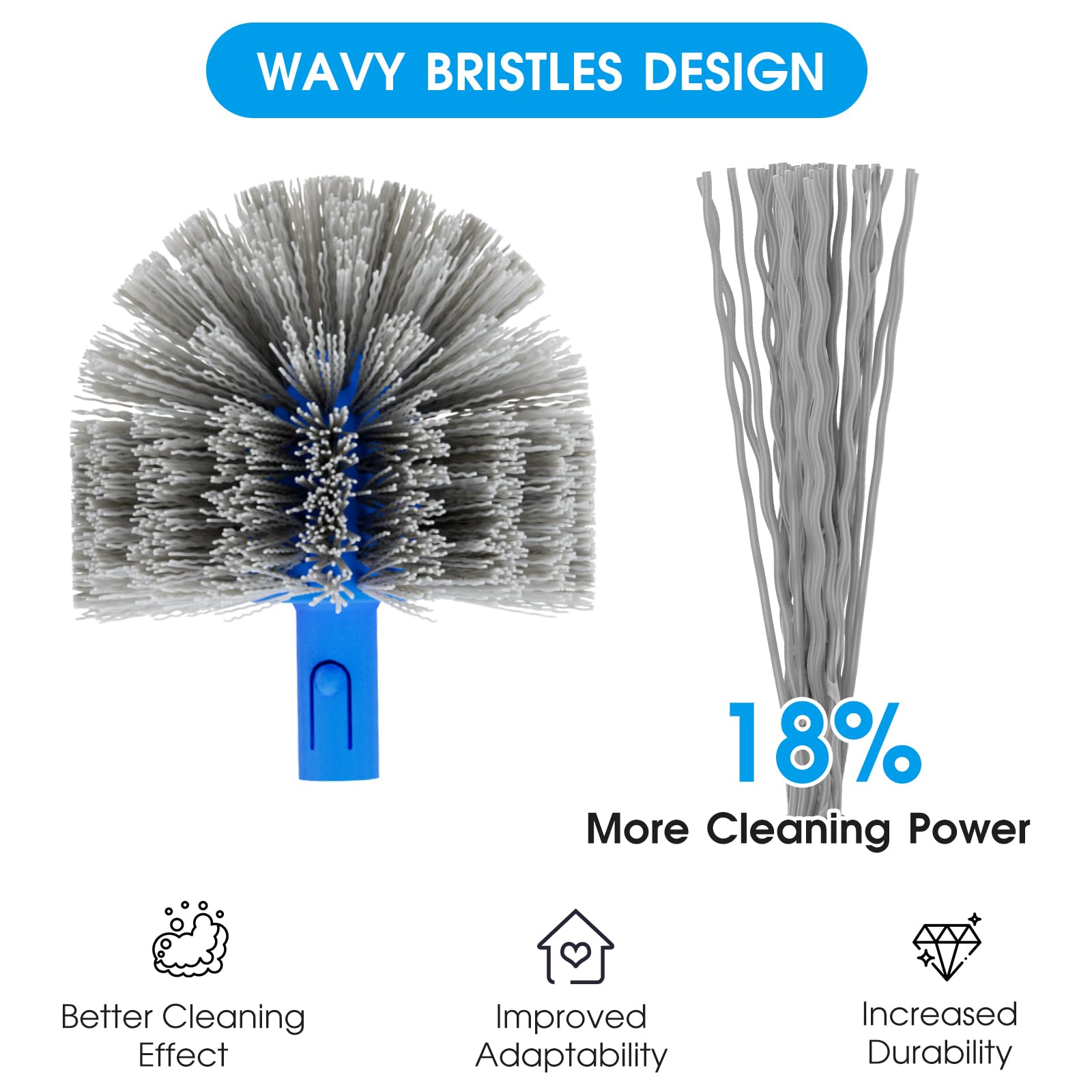 Tidymister 9-foot aluminum pole extended for safer, hands-free cleaning.