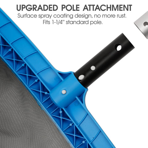 TidyMister Pool Skimmer Net efficiently cleans surface and bottom debris for quick pool care.