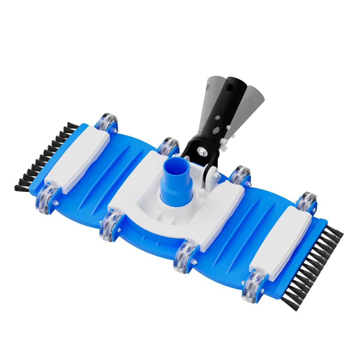 TidyMister pool vacuum head with swivel handle glides smoothly for floor cleaning