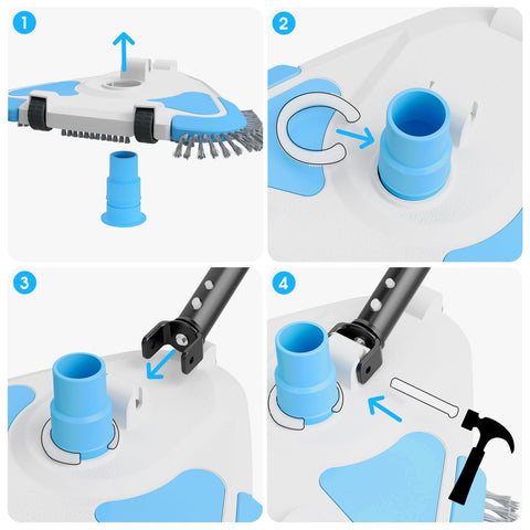 TidyMister collision-avoidance wheels prevent damage on pool surface.