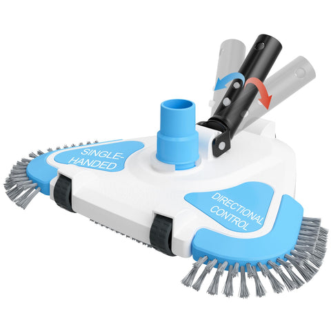 TidyMister pool vacuum head with wheels side view for smooth gliding.
