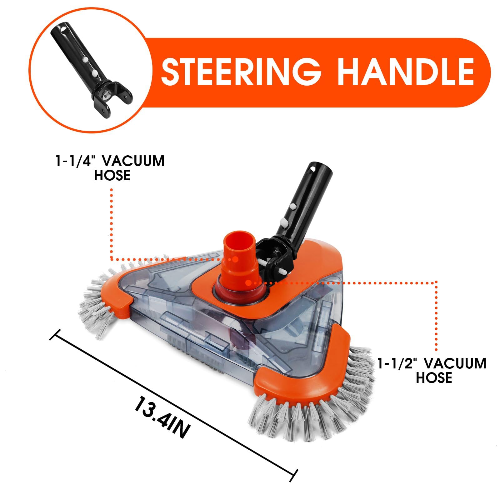 TidyMister rotatable hose adapter enhances maneuverability around obstacles.