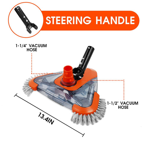TidyMister rotatable hose adapter enhances maneuverability around obstacles.