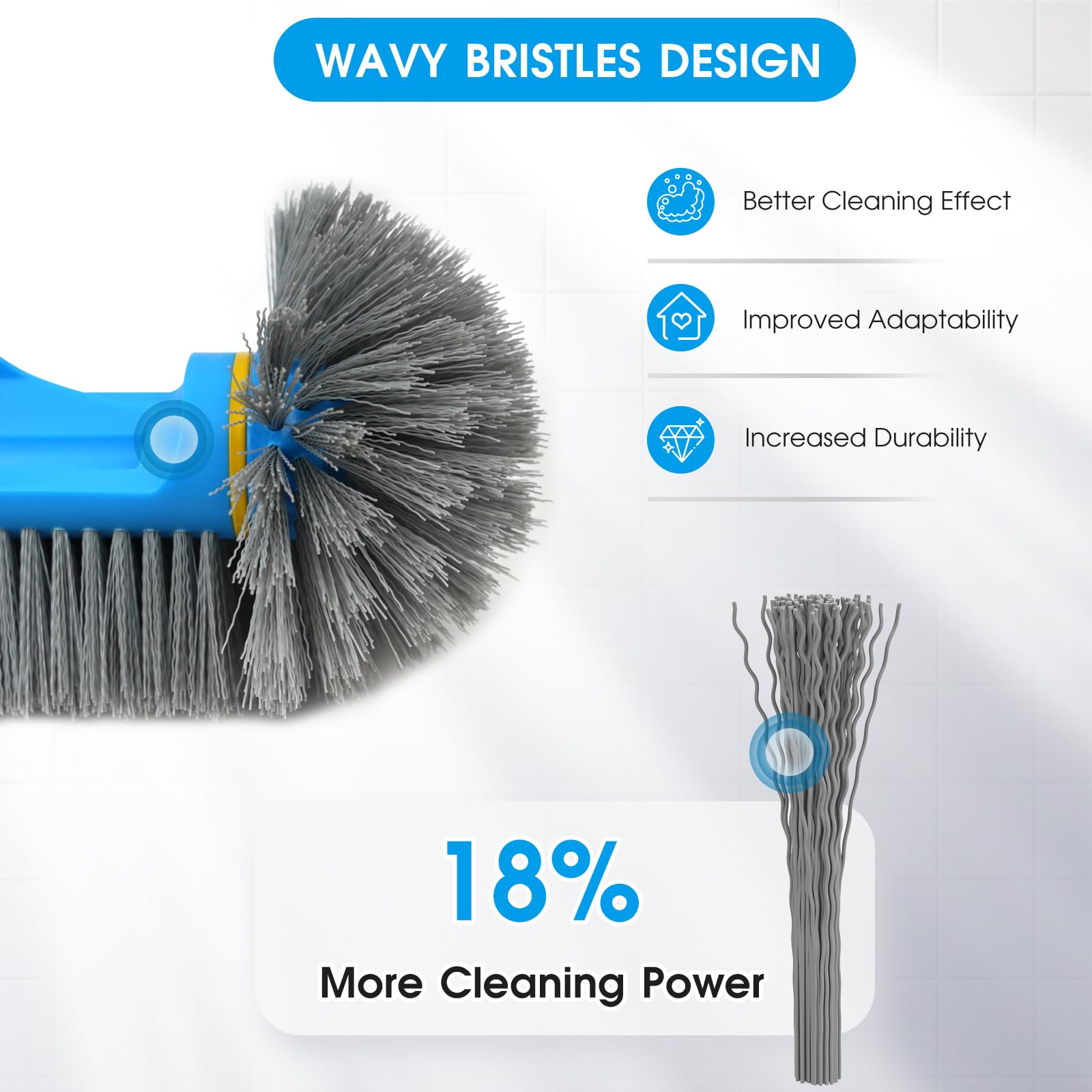 TidyMister round end pool brush head cleans steps and entry areas safely.