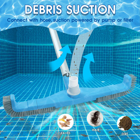 TidyMister sturdy nylon bristles remove leaves and dirt effectively.