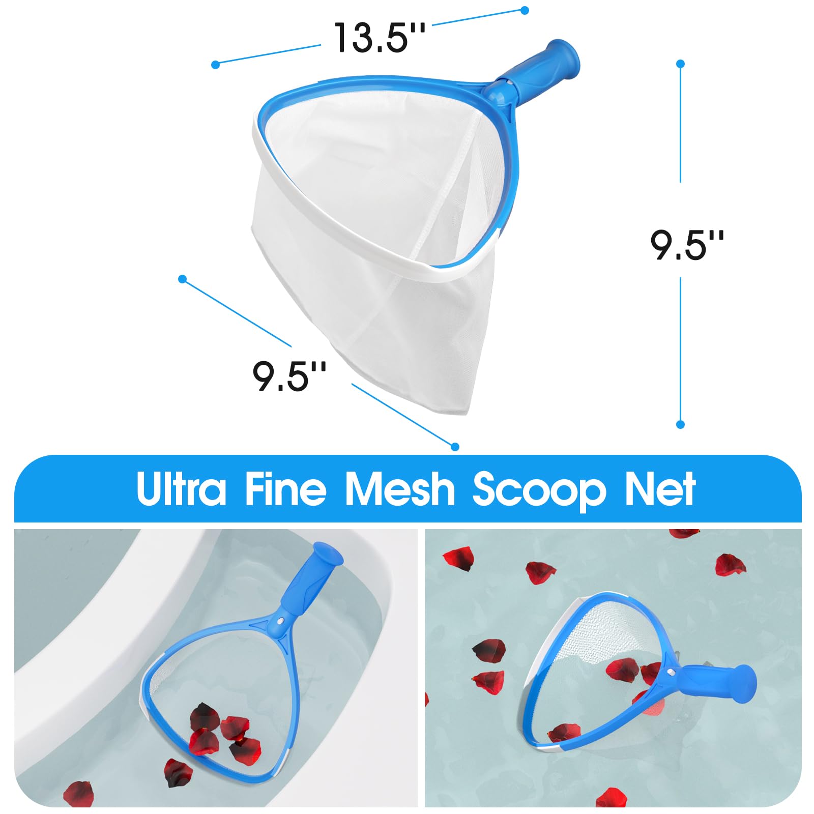 TidyMister 2ft Pole extends reach to clean spa bottoms and hard-to-reach areas.