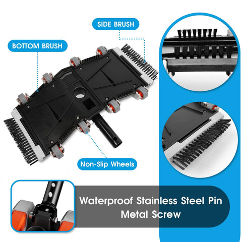 Tidymister 3.2lb weighted side brush enhances debris pickup.