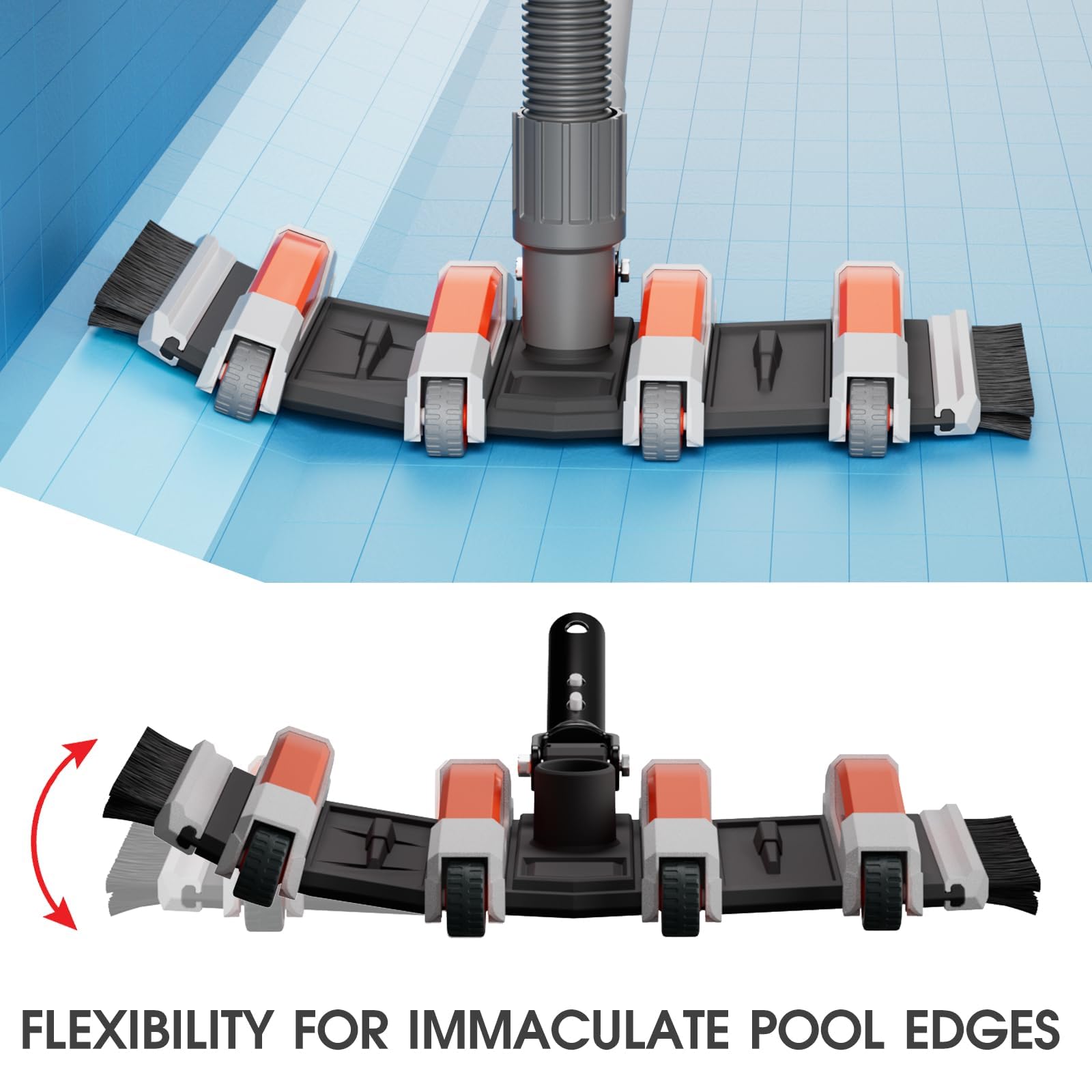 Tidymister wide coverage head compatible with 1-1/2 inch hoses for faster cleaning.