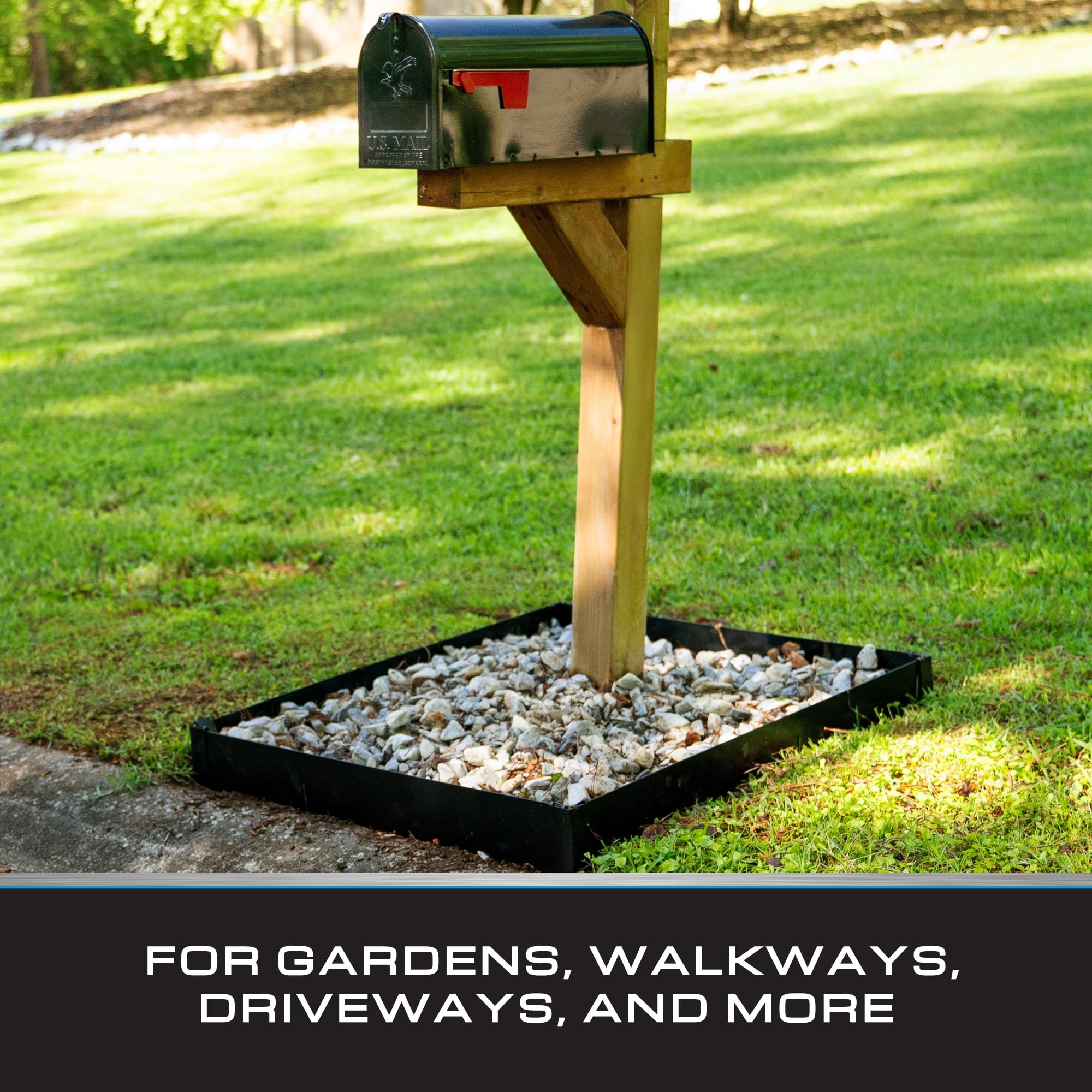 Tie Down 16-gauge steel construction ensures outdoor durability.