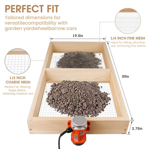 TIEBOLA dual mesh screens with wooden divider shown for clean separation