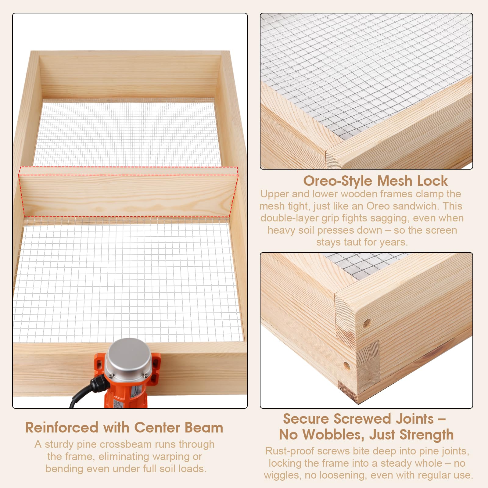 TIEBOLA rust-resistant hardware ensures durable outdoor performance