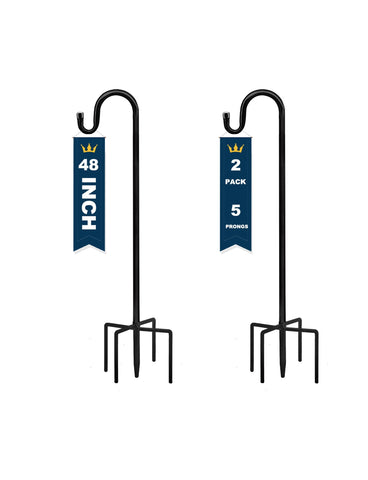 TIEBOLA shepherd hook 48in tall for stable outdoor displays.