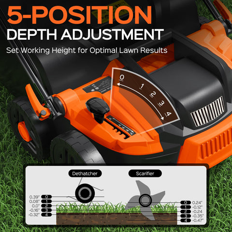 TIECTOWN 15A motor drives fast, wide 16-inch rake path.