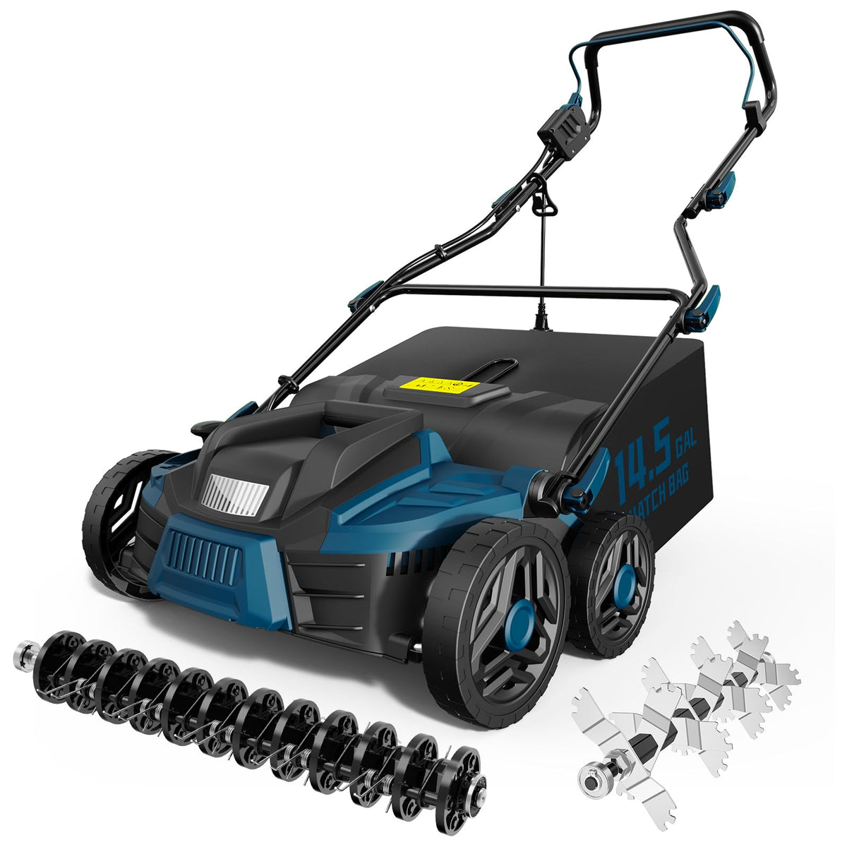 TIECTOWN 2026 upgrade dethatcher with large collection bag for faster lawn debris cleanup.
