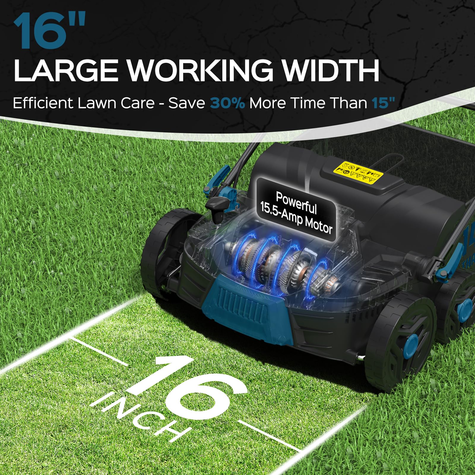TIECTOWN 2in1 dethatcher-scarifier blades enable quick mode switching for durable lawn care.
