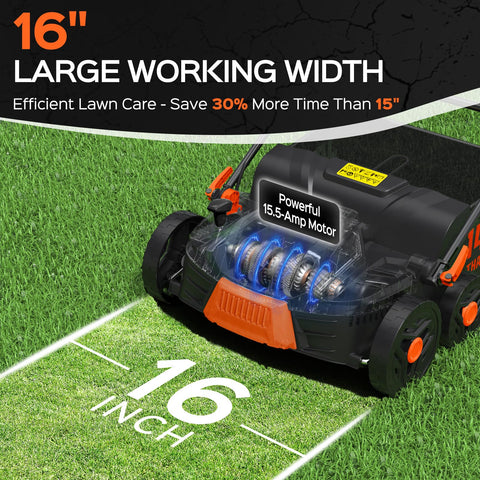 TIECTOWN 2-in-1 dethatcher and scarifier switches blades for versatile lawn care.