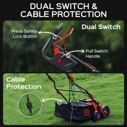 TIECTOWN 14.5-gallon collection bag attached for convenient debris removal.