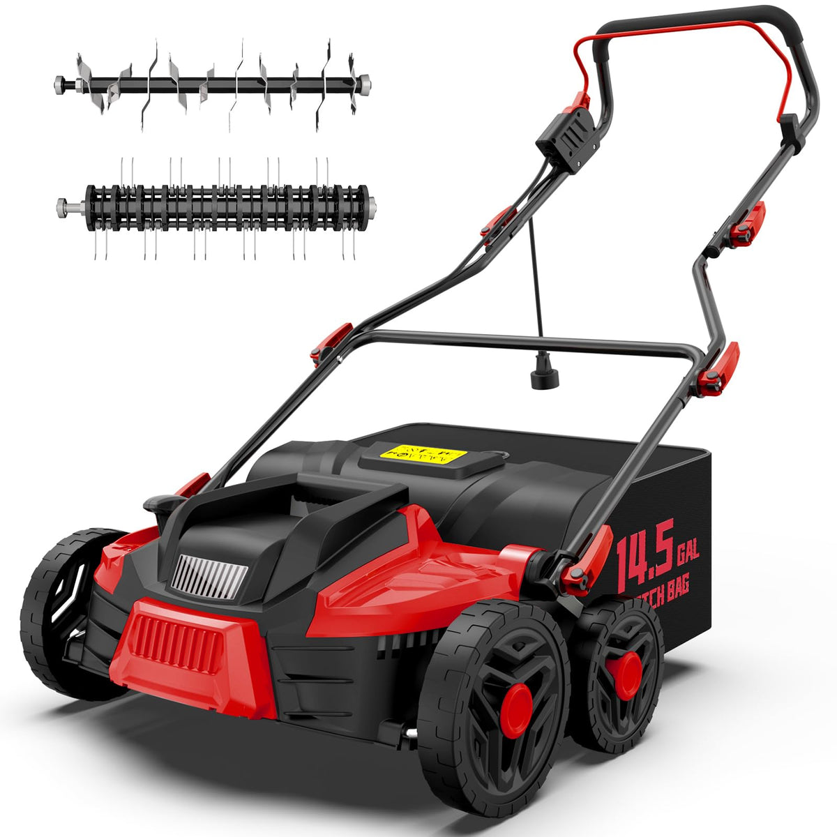 TIECTOWN 2-in-1 dethatcher scarifier blade in action for versatile lawn care.
