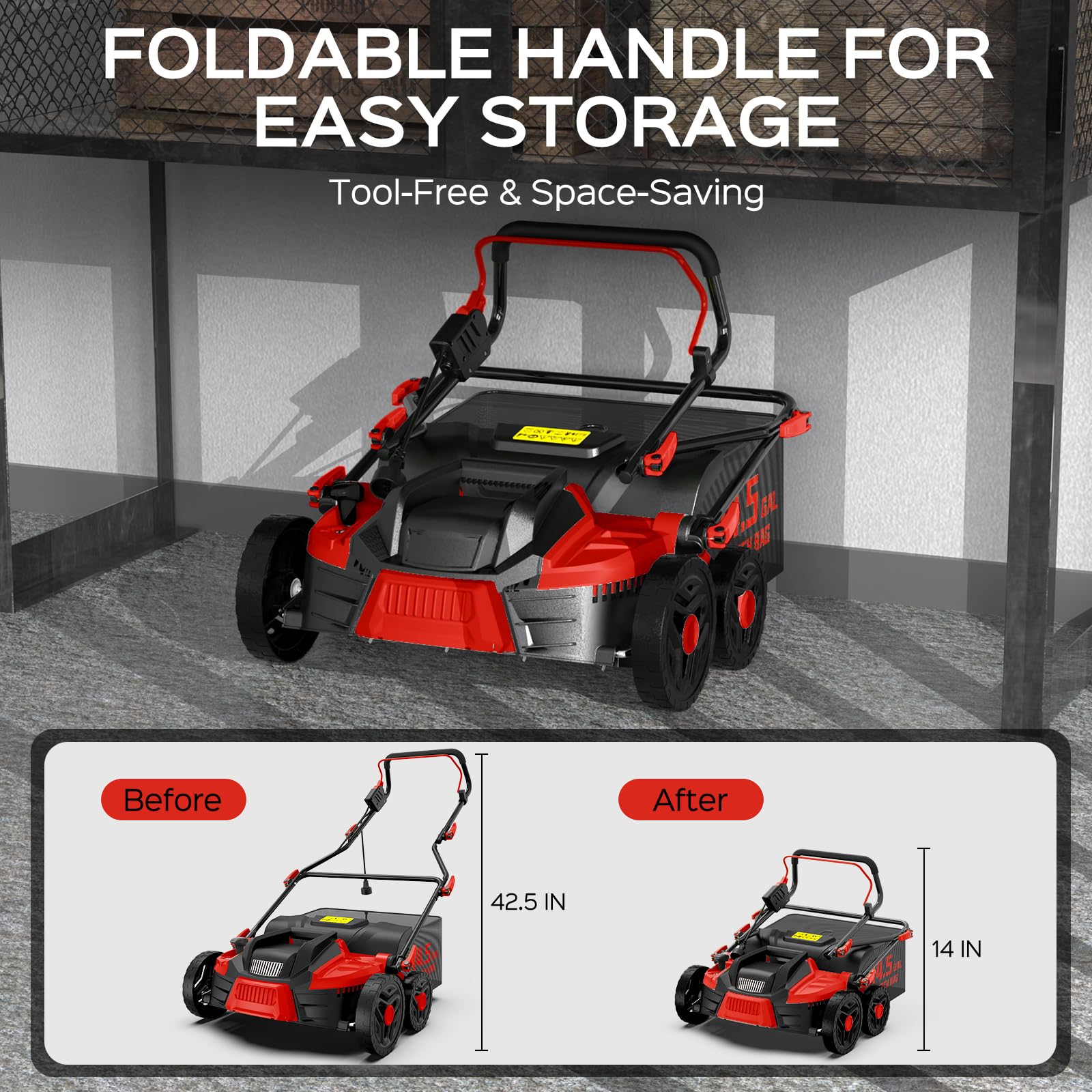 TIECTOWN wear-resistant wheels enable smooth lawn maneuvering.