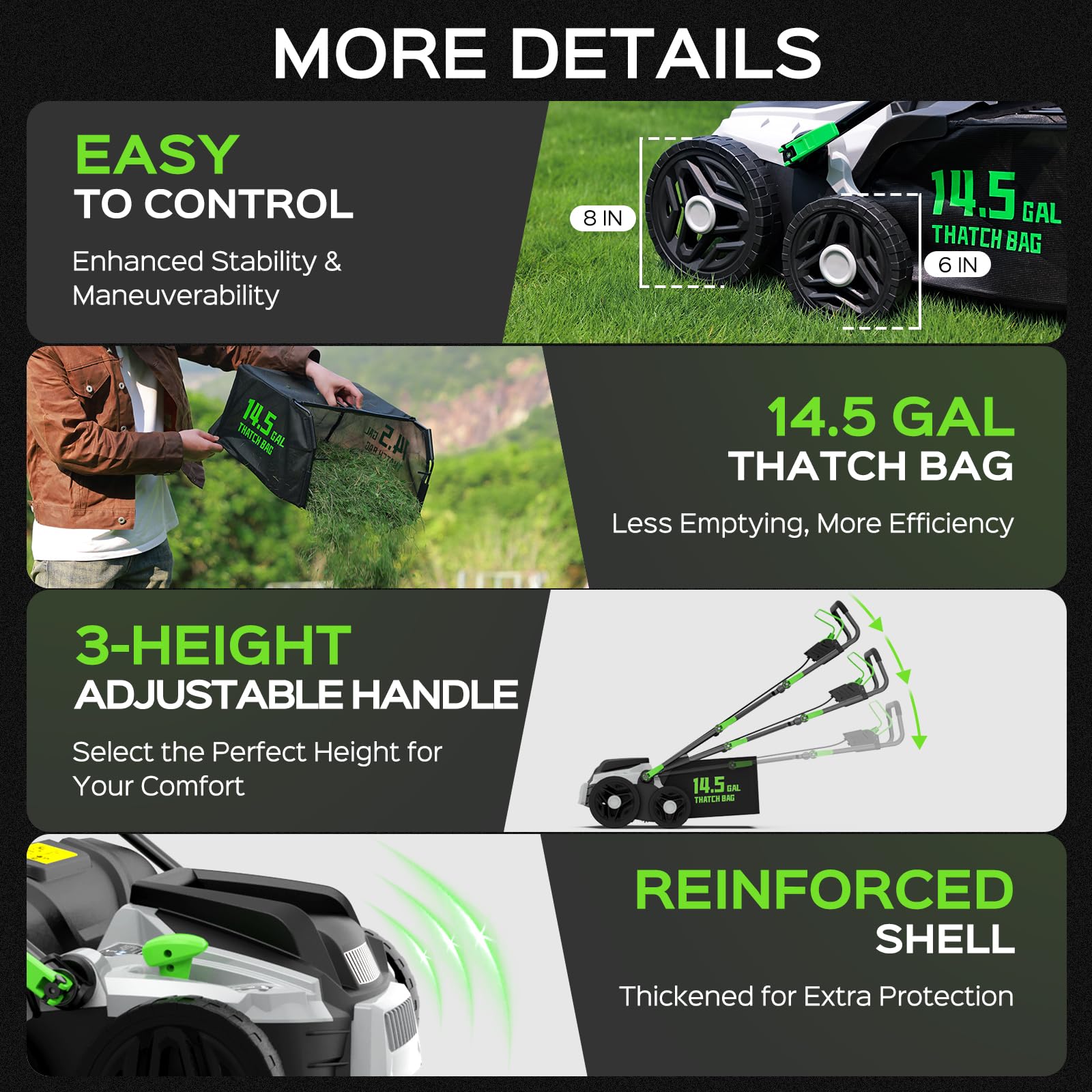TIECTOWN wheels enabling smooth movement across the lawn