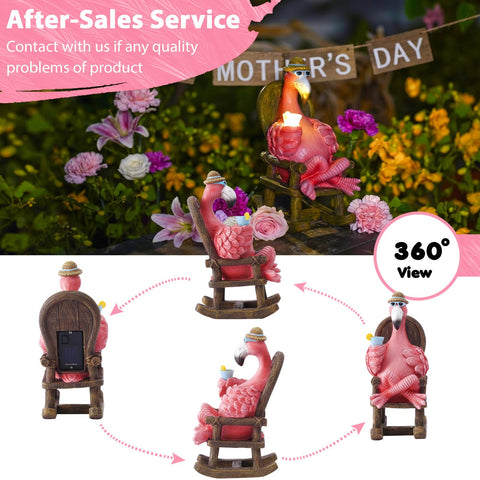 Tiejiajiang flamingo statue close-up shows vivid hand-painted resin colors.