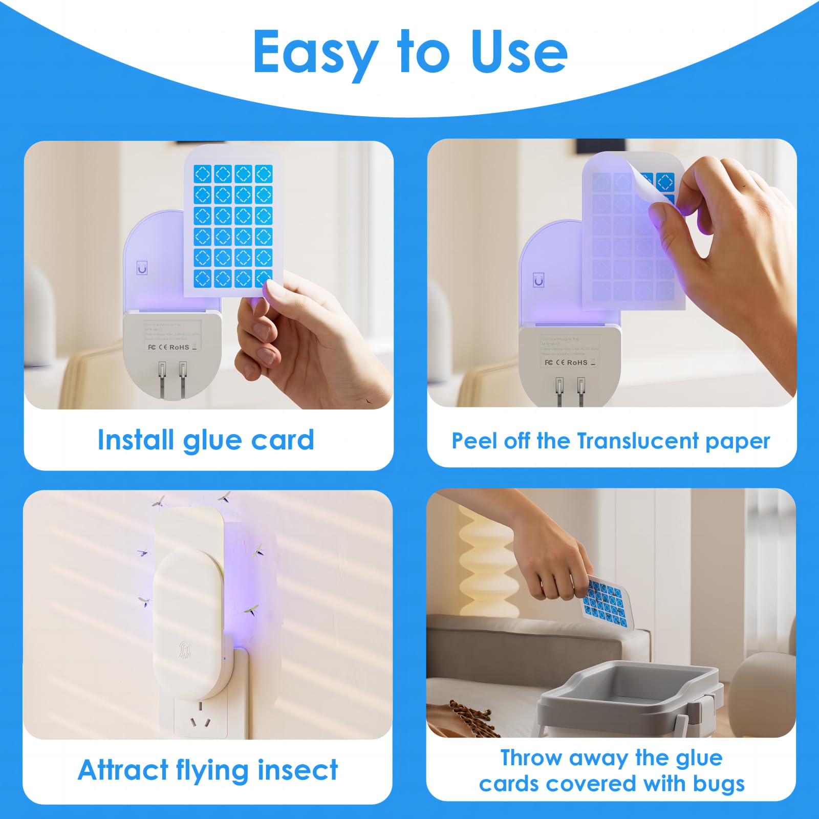 TIENBE glue cards in-trap view show non-toxic design for homes.