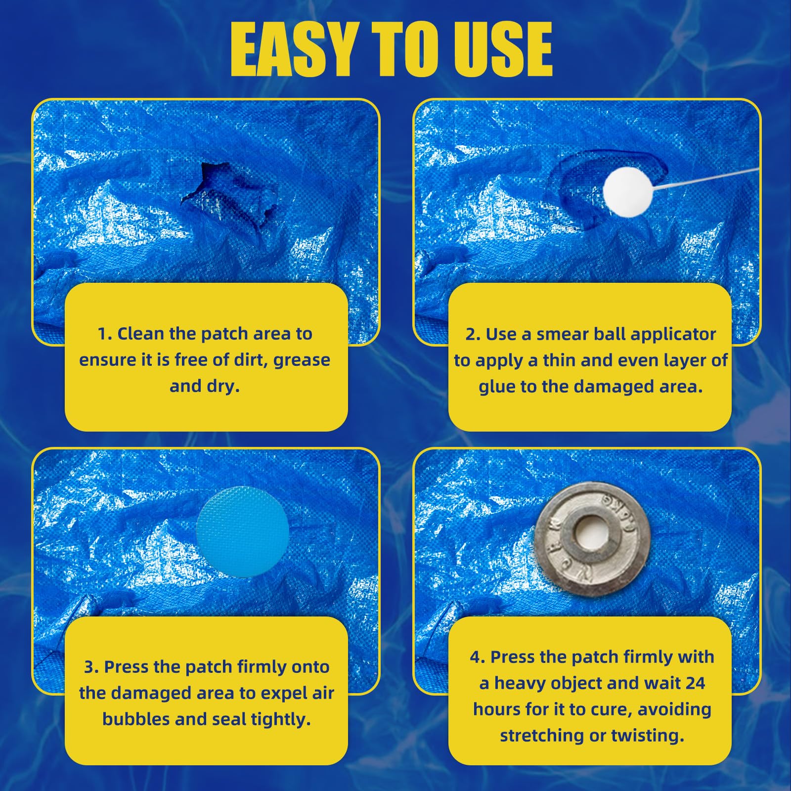 Tiepetly PVC patch material ready for quick, reliable inflatable repairs