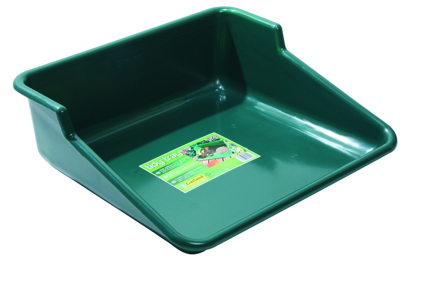 Tierra Garden Garden Tidy Tray shows sturdy one-piece construction for tidier potting.