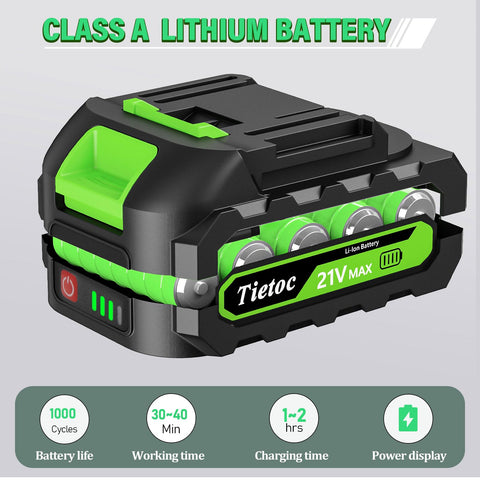 Tietoc 2000mAh removable battery supports extended, on-the-go cutting.
