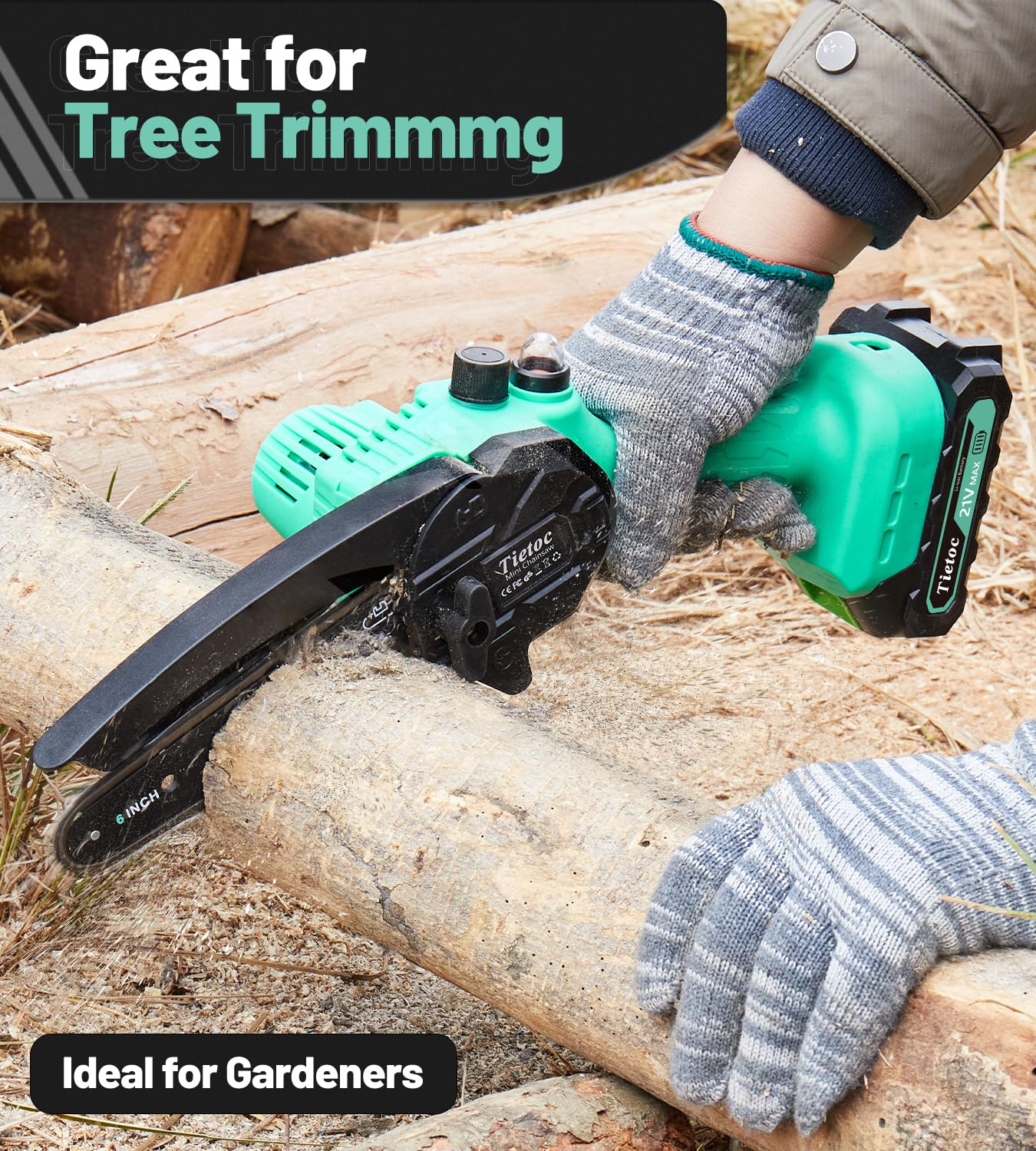 Tietoc mini chainsaw ideal for camping and on the go pruning