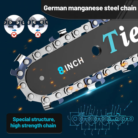 Tietoc mini chainsaw safety lock and grip support safe cutting tasks
