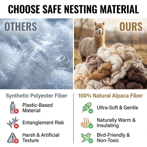Tiezzi multi-colored alpaca fiber attracts hummingbirds and garden birds.