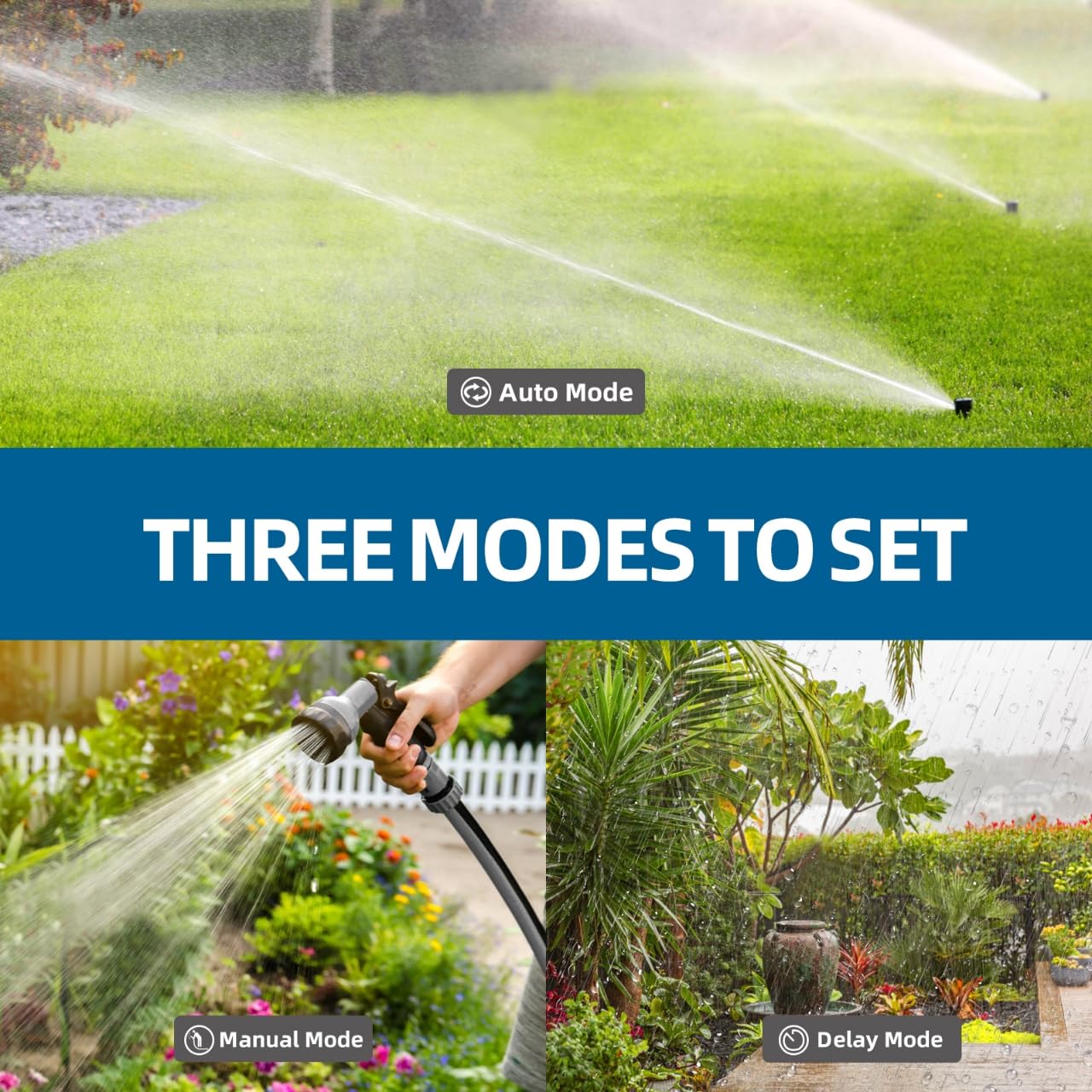 Tiffcofio sprinkler timer outdoor two-pack saves time and setup effort.