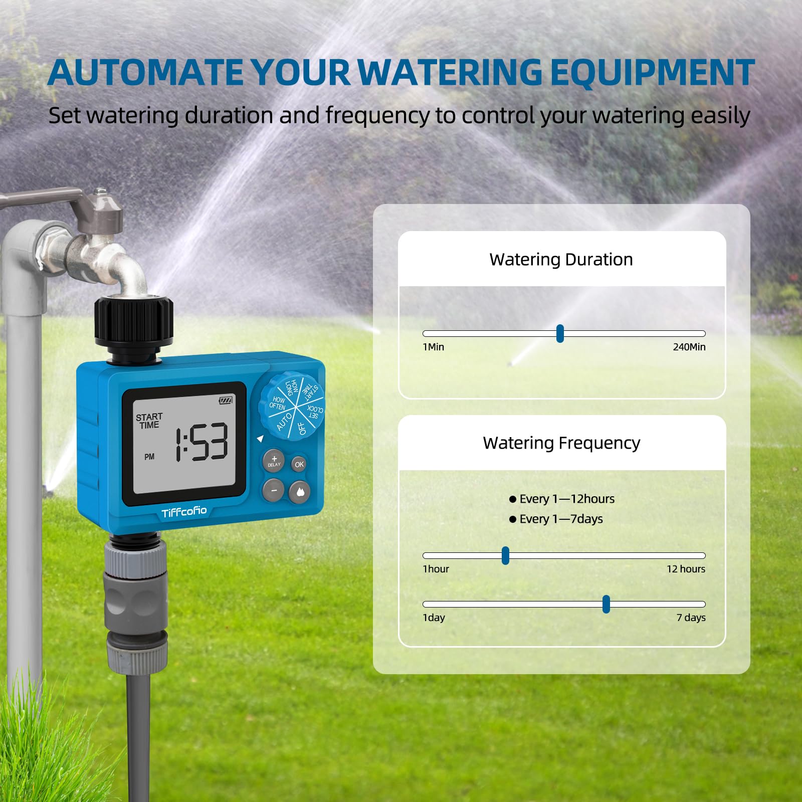 TiFFCOFiO weatherproof irrigation timer designed for harsh outdoor conditions