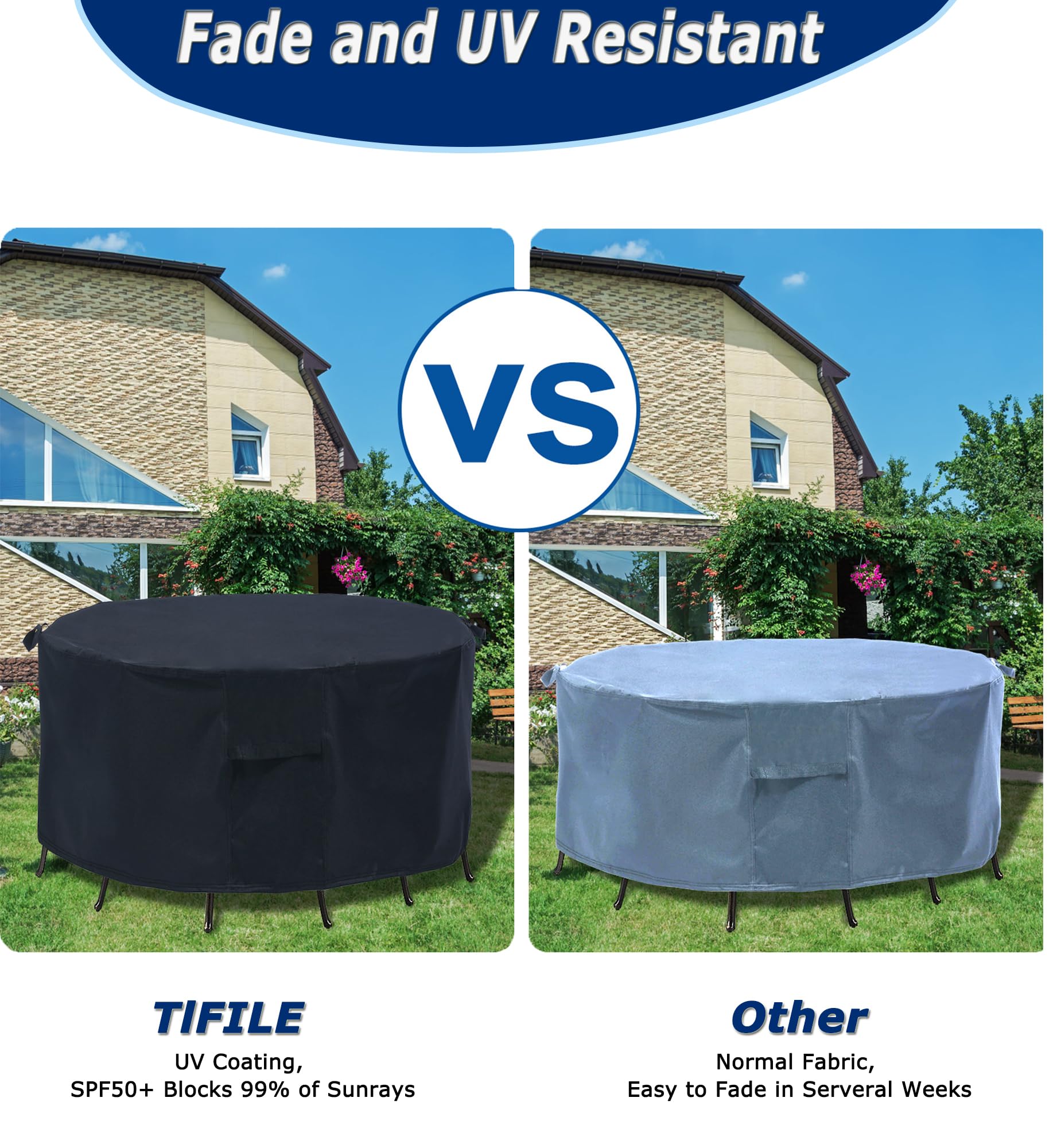 TIFILE handles and vents provide easy setup and airflow under the cover.