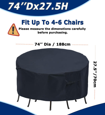 TIFILE waterproof table and fire pit cover protects outdoor dining area.