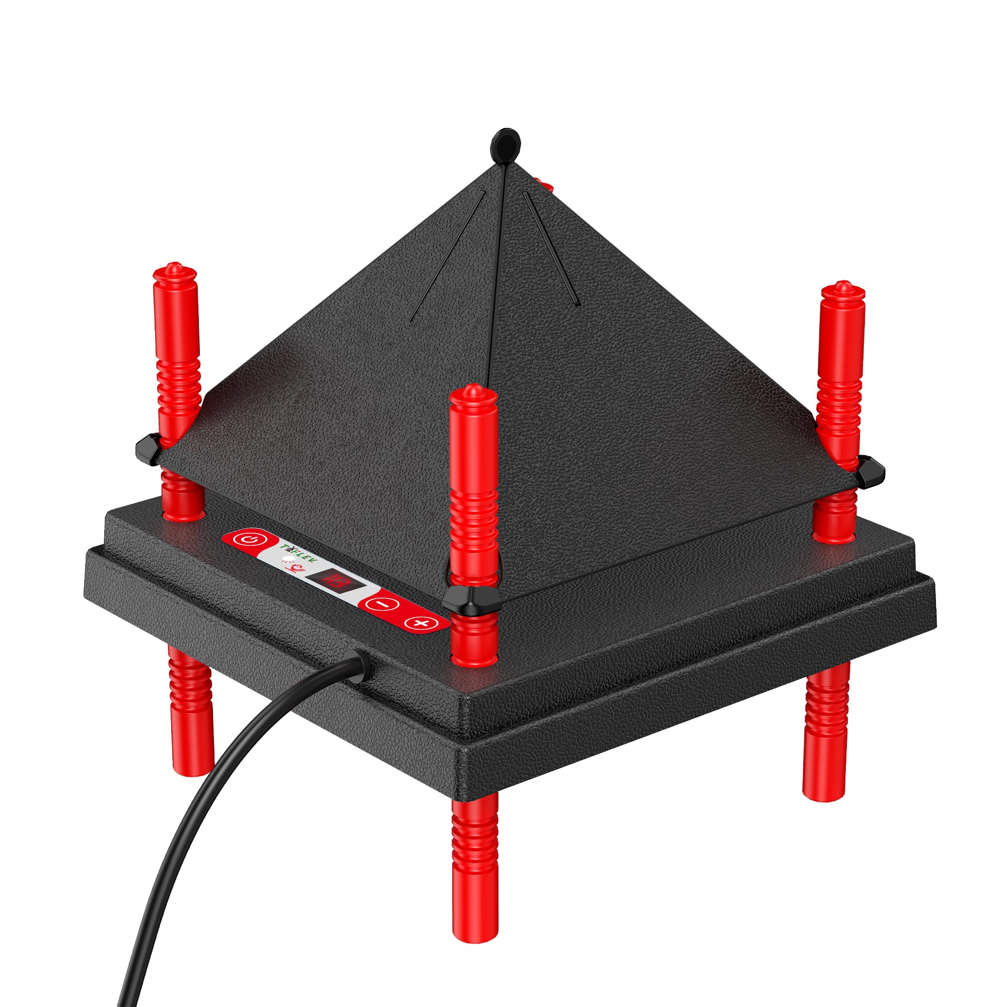 Tiflev chick brooder plate with anti-stand cone keeps chicks from perching.