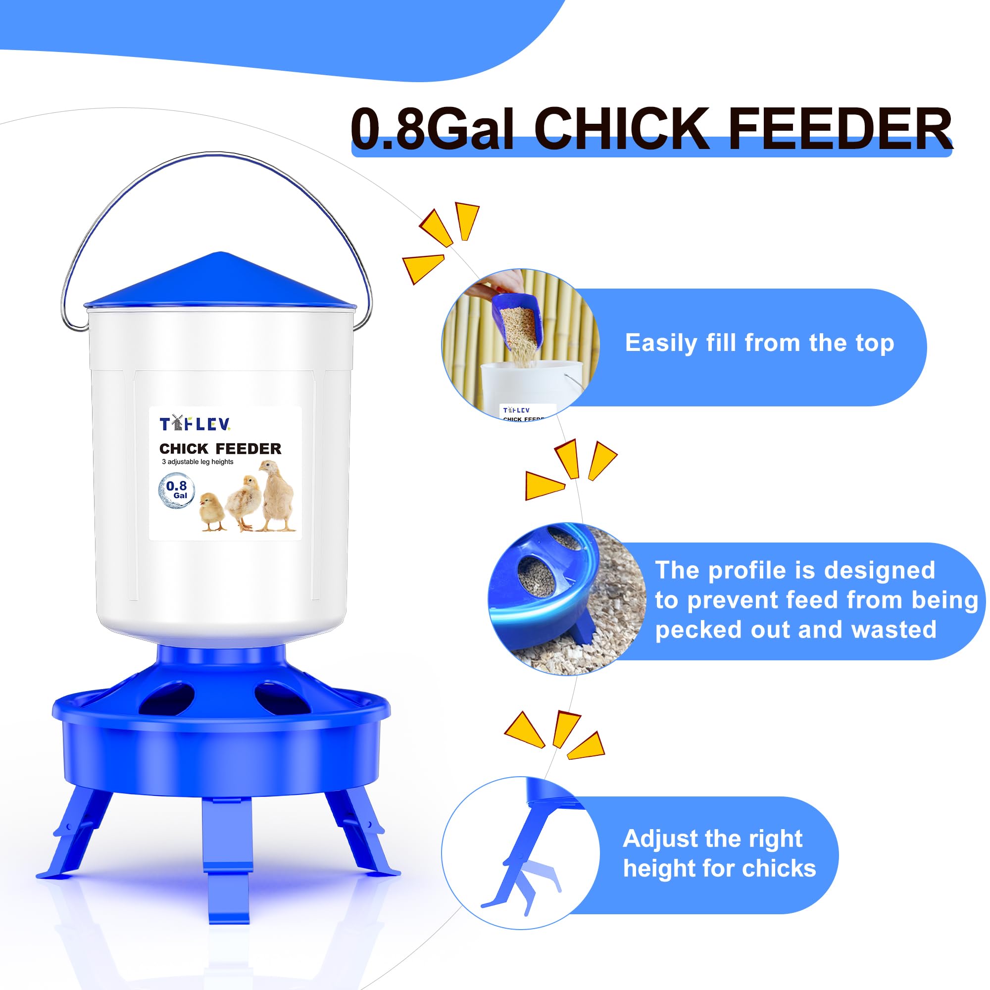 Tiflev narrow trough waterer minimizes splash for drier bedding
