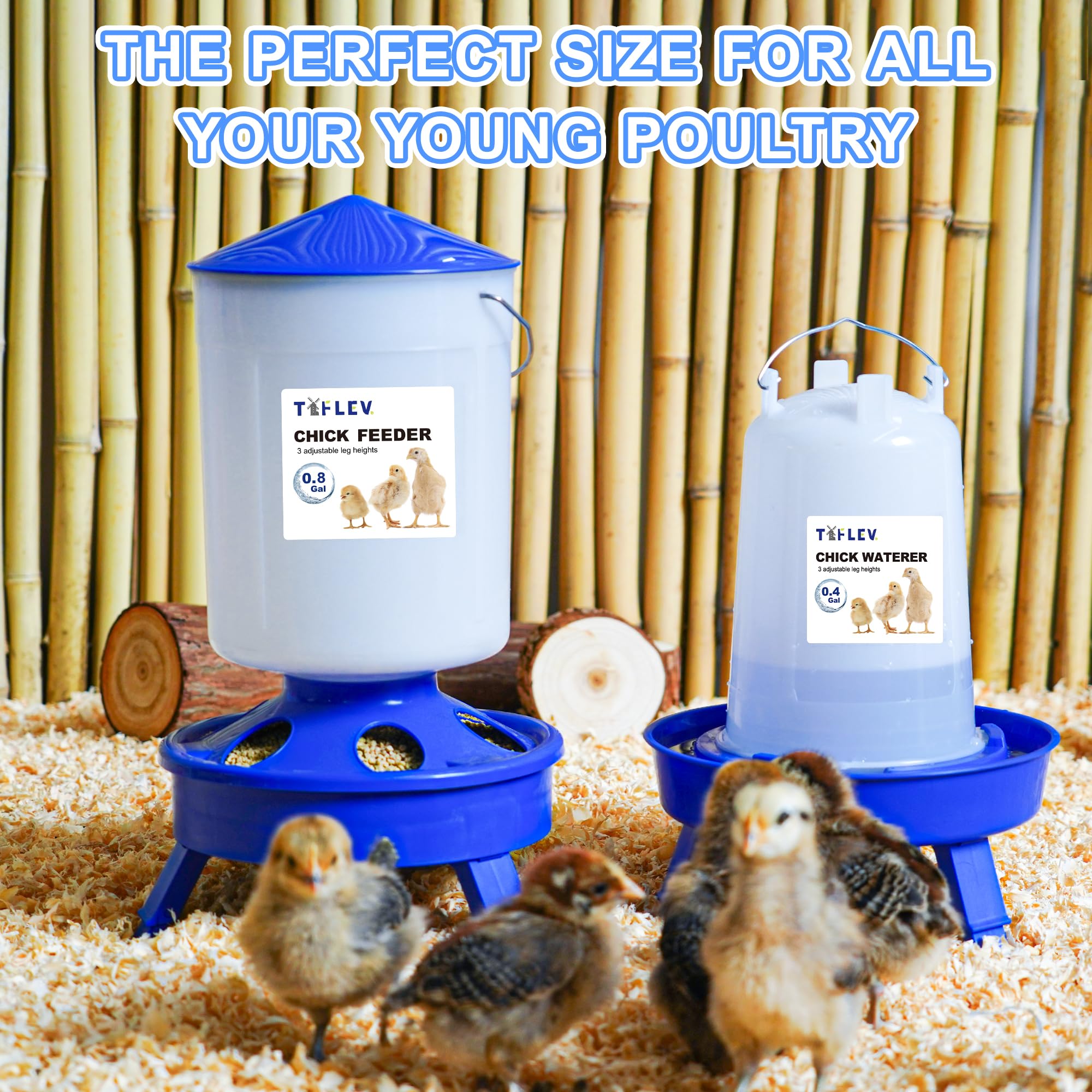 Tiflev starter set fits chicks, ducklings, and quail with built-in hooks