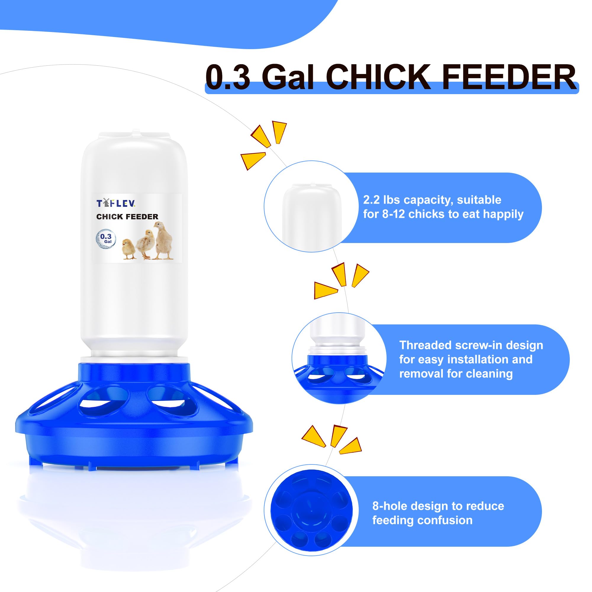 Tiflev waterer reservoir translucent offers quick refill checks.
