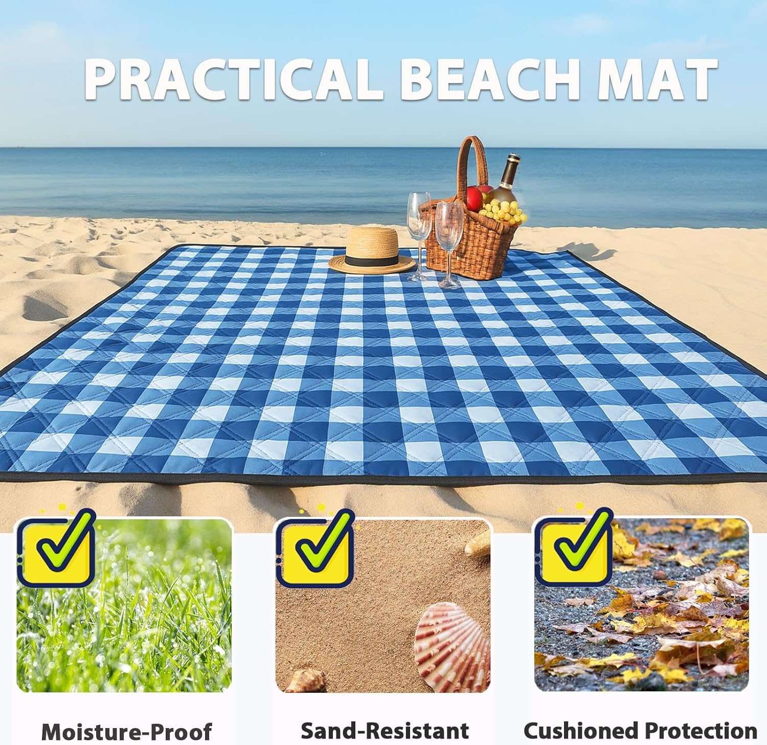 TigeJoy extra large picnic blanket at the beach supports shared moments outdoors.