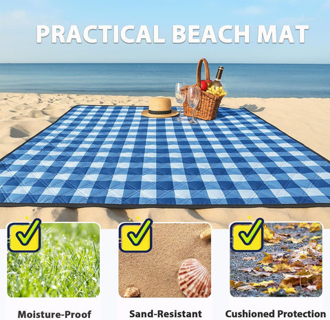 TigeJoy extra large picnic blanket at the beach supports shared moments outdoors.