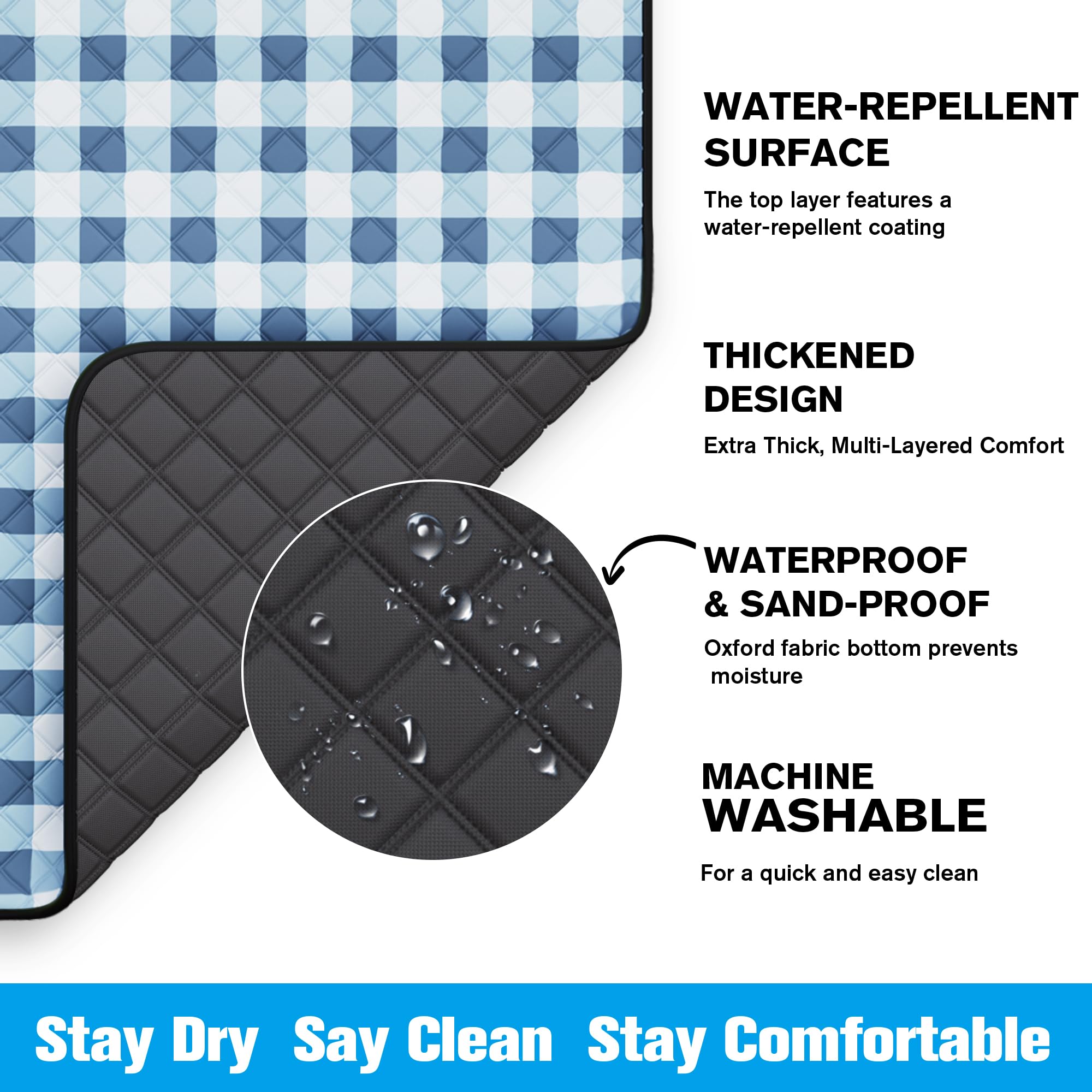 TigeJoy extra large picnic blanket dirt resistant for muddy park days.