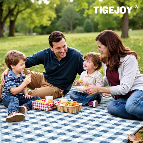 TigeJoy extra large picnic blanket waterproof on sand keeps you dry.