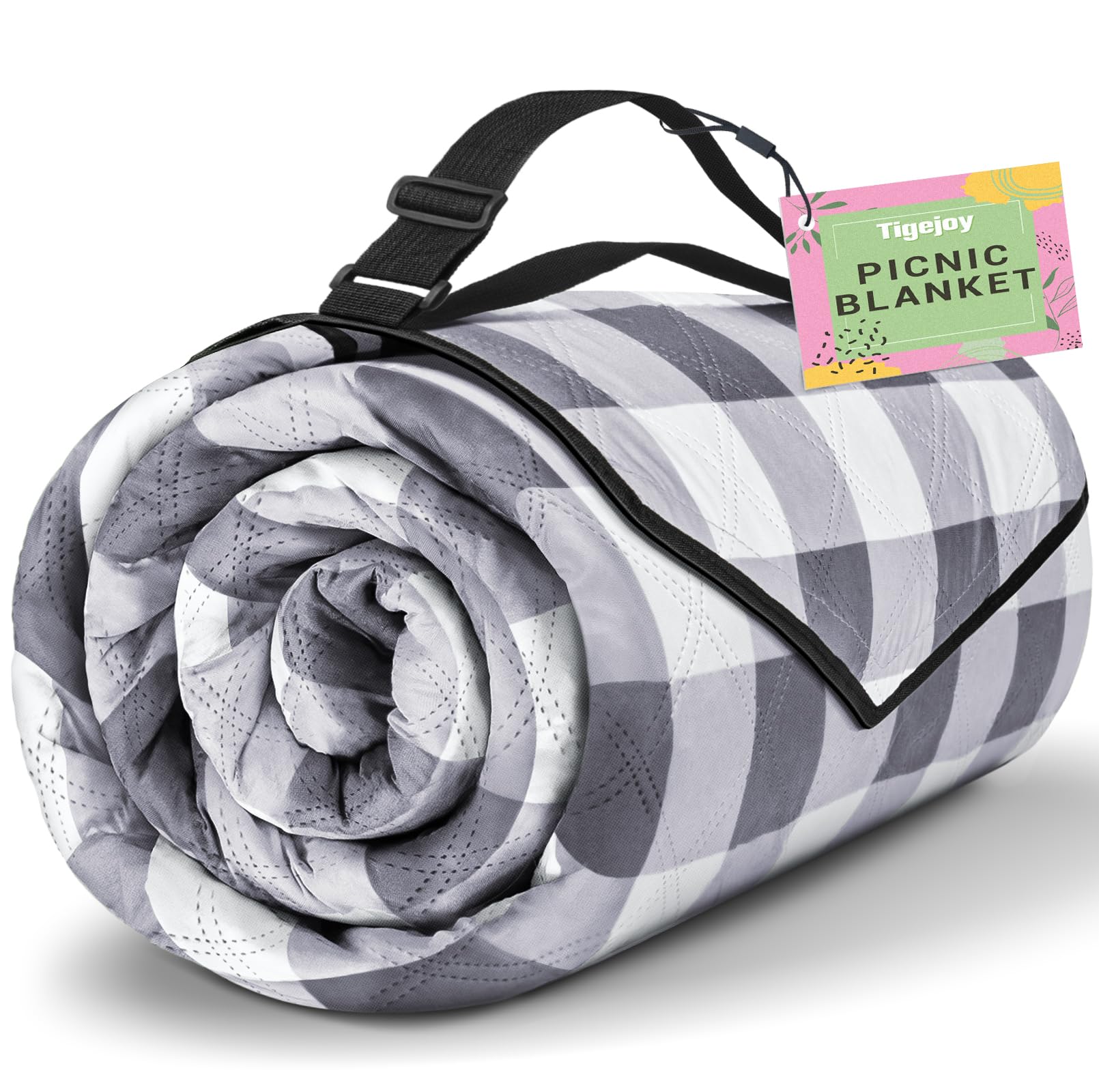 TigeJoy extra large picnic blanket waterproof top surface for dry seating