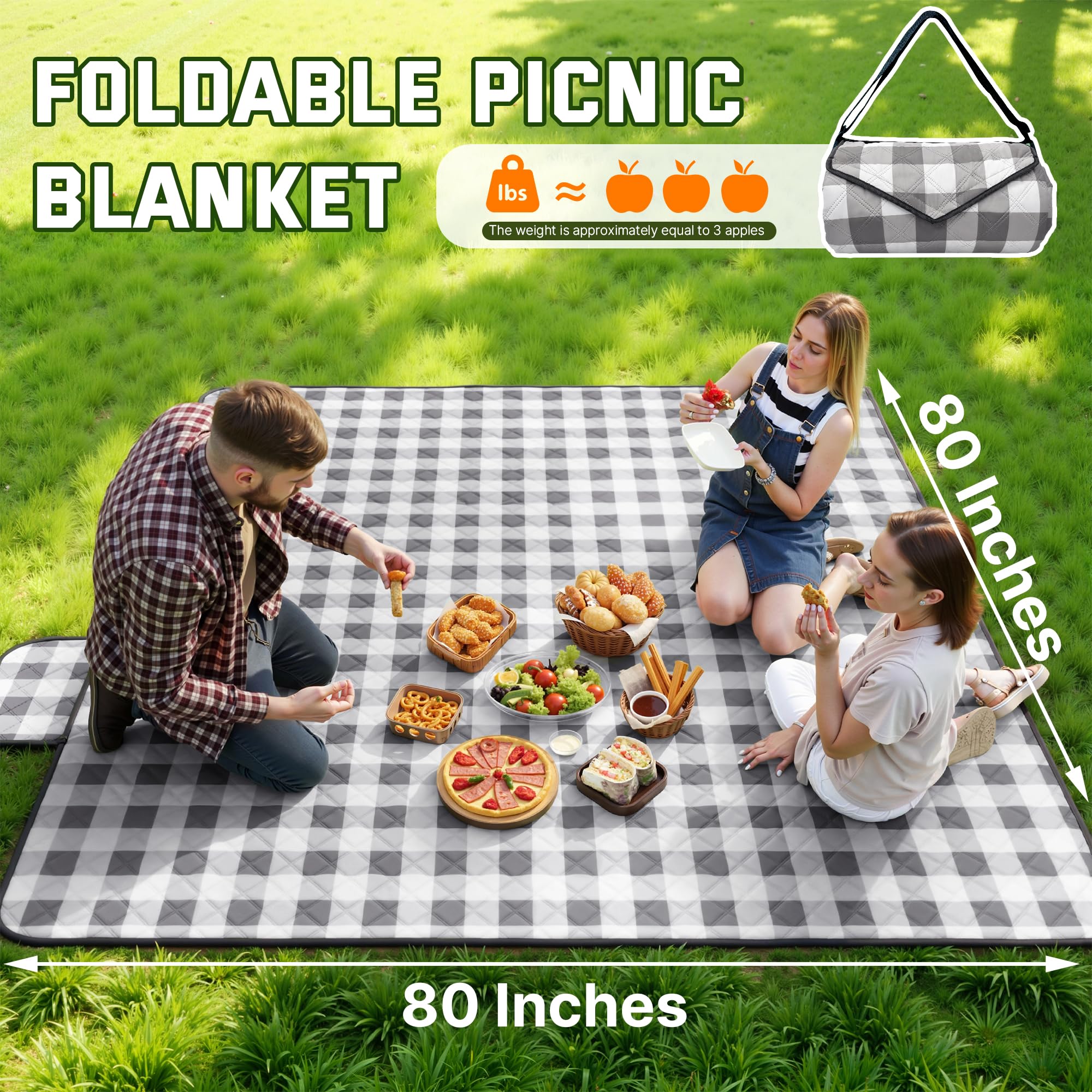 TigeJoy picnic blanket easy-carry design helps packing for trips