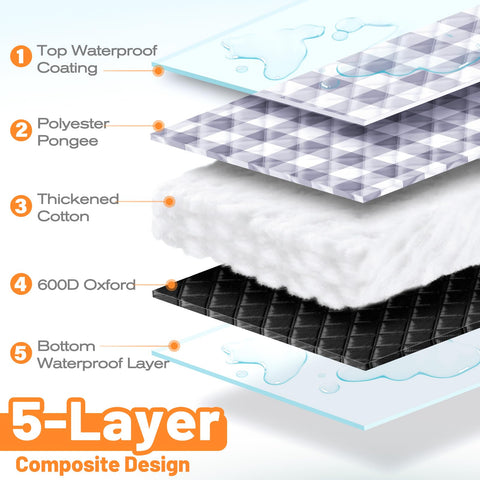 TigeJoy picnic blanket machine washable for simple post-trip cleanup