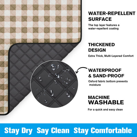 TigeJoy thick cotton padding adds comfort for seating on uneven ground.