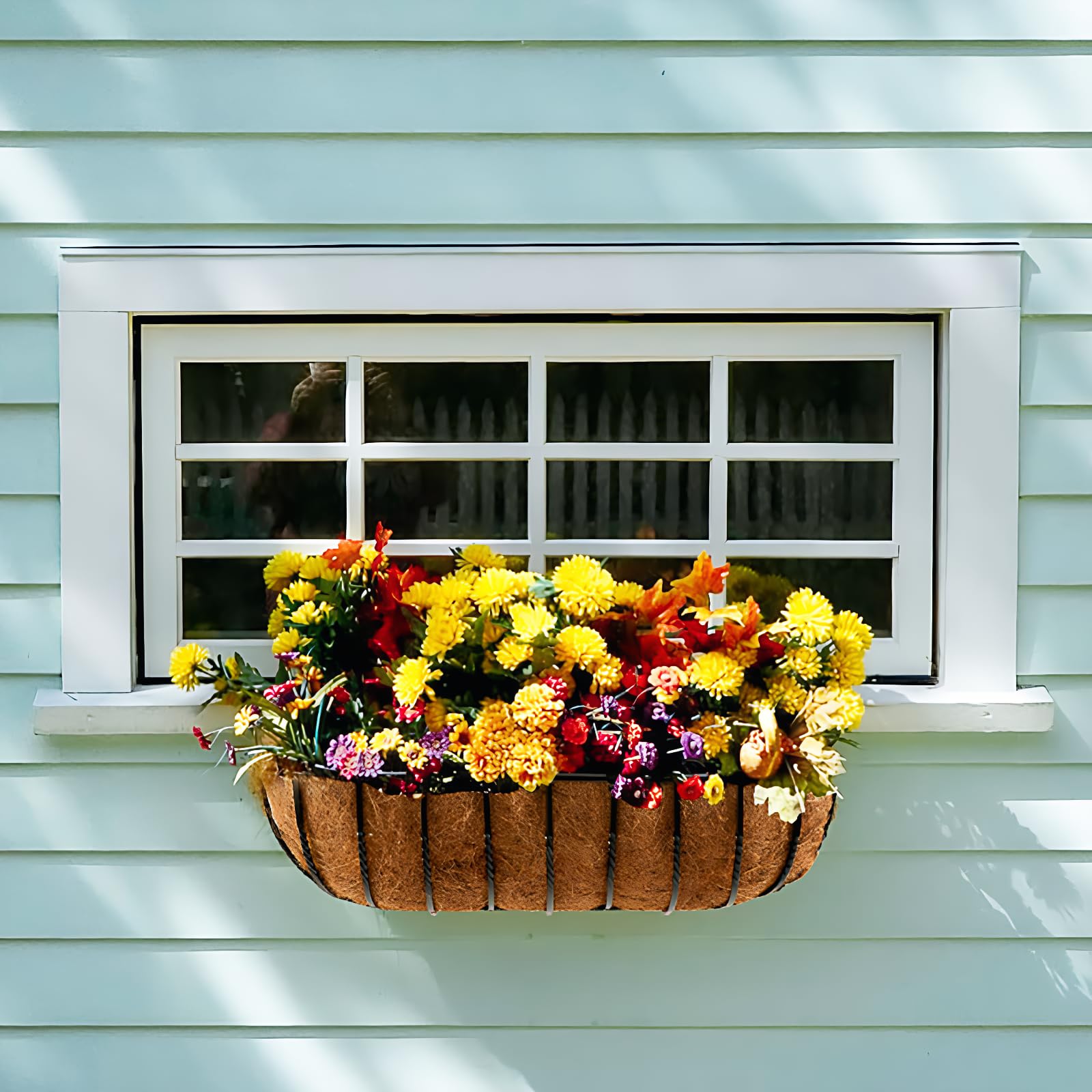 TigeJoy window box liner in sunlight adds natural decorative appeal.
