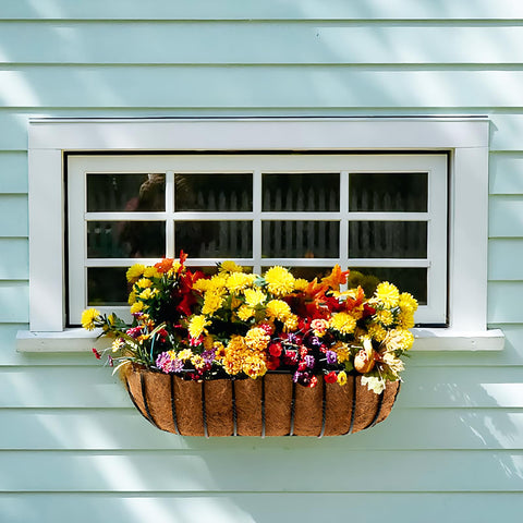 TigeJoy window box liner in sunlight adds natural decorative appeal.